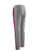 Grey trousers with fuchsia insertion on the side - imagine 2