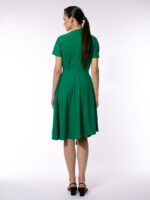 Rochie verde cu guler asimetric - imagine 4