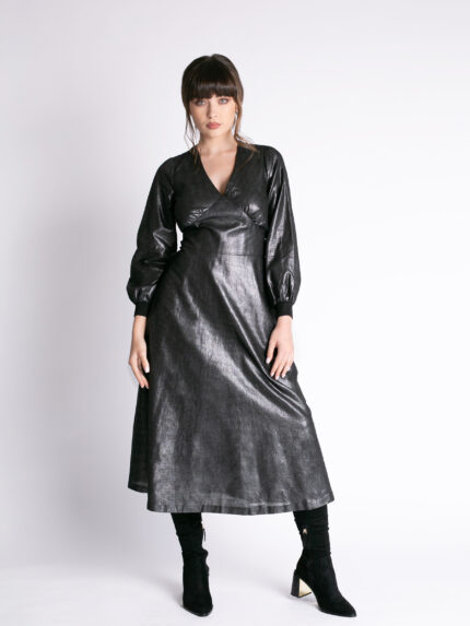 Rochie neagra cu pelicula argintie Black dress