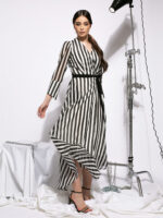 Rochie petrecuta din voal Wrap dress with veil - imagine 2