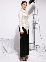 Camasa alba din paiete White sequined shirt - imagine 2