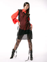 Rochie din plasa cu decolteu in V Mesh dress with V-neckline - imagine 2