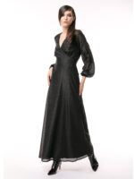 Rochie lunga cu decolteu in V Long dress with V-neckline - imagine 2