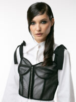 Corset negru din plasa Black mesh corset