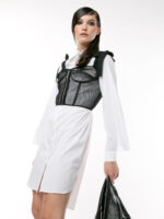 Corset negru din plasa Black mesh corset - imagine 4