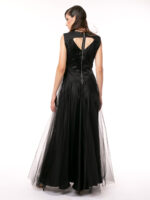 Rochie neagra lunga cu insertie din dantela Long black dress - imagine 5