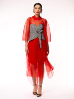 Corset din stofa cu fermoar pe spate Fabric corset with zipper - imagine 2