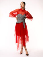 Corset din stofa cu fermoar pe spate Fabric corset with zipper - imagine 4