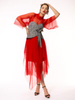 Corset din stofa cu fermoar pe spate Fabric corset with zipper - imagine 5