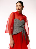 Corset din stofa cu fermoar pe spate Fabric corset with zipper - imagine 6