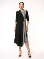 Rochie neagra cu insertie in carouri - imagine 3