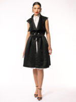 Vesta neagra cu fermoar in talie - imagine 2