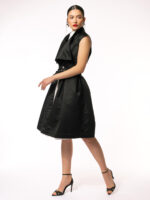 Vesta neagra cu fermoar in talie - imagine 3