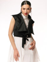 Vesta neagra cu fermoar in talie - imagine 7