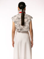 Camasa cu print si panglica rosie - imagine 3