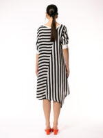 Rochie cu dungi alb negru Dress with black and white stripes - imagine 6