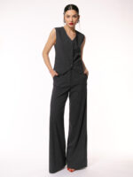 Pantaloni gri cu dungi fine - imagine 2