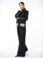 Bluza neagra cu buzunare contrastante - imagine 4