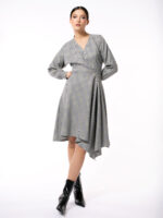 Rochie Gri Asimetrică Irish Tartan - imagine 2