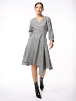 Rochie Gri Asimetrică Irish Tartan