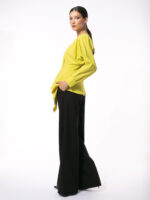 Bluză Acid Lime cu Peplum Asimetric și Talie Marcantă - imagine 4