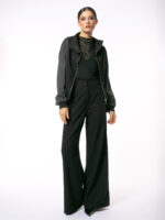 Bluză Stil Jachetă cu Închidere Frontală și Fermoar Metalic - imagine 2