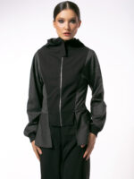 Bluză Stil Jachetă cu Închidere Frontală și Fermoar Metalic - imagine 4