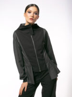 Bluză Stil Jachetă cu Închidere Frontală și Fermoar Metalic - imagine 5