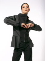 Bluză Stil Jachetă cu Închidere Frontală și Fermoar Metalic - imagine 6