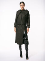 Jachetă Jackey cu Guler Supradimensionat și Peliculă Aurie - imagine 2