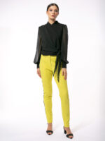 Bluza Neagra cu Maneci din Voal cu Buline - imagine 2