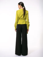 Camasa Acid Lime cu Drapaj si Talie Marcata - imagine 5