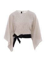 Bluza Kimono în Dungi cu Cordon - imagine 6