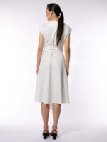 Rochie alba cu dungi fine petrecuta - imagine 3