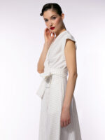 Rochie alba cu dungi fine petrecuta - imagine 4