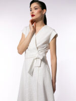 Rochie alba cu dungi fine petrecuta - imagine 5