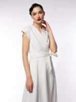 Rochie alba cu dungi fine petrecuta - imagine 6