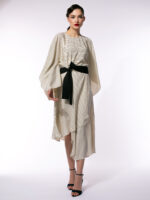 Bluza Kimono în Dungi cu Cordon - imagine 2