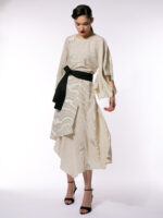 Bluza Kimono în Dungi cu Cordon - imagine 3