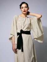 Bluza Kimono în Dungi cu Cordon - imagine 4
