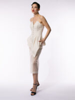 Corset Brigitte cu tiv asimetric si fermoar metalic - imagine 2