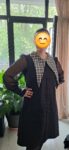 Rochie neagră din bumbac cu guler detașabil Chest