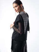 Bluză neagră din bumbac cu guler detașabil Chest - imagine 4