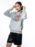 Hanorac gri din bumbac brodat Ateneul Român - imagine 2