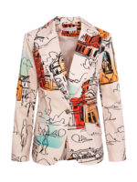 Sacou cu print supradimensionat Memories - imagine 5