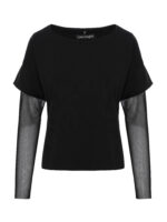 Bluză neagră din bumbac cu guler detașabil Chest - imagine 6