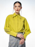 Cămașă cu mâneci geometrice acid lime