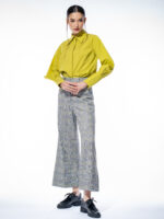 Cămașă cu mâneci geometrice acid lime - imagine 2