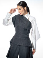 Vestă gri cu irizații aurii Cathrine - imagine 3