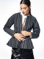 Jachetă din denim cu fermoar în talie Alice